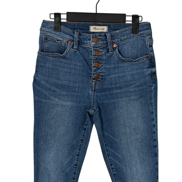 Madewell 9" Mid-Rise Skinny Crop Jeans: Button Front Dewey Wash Size 27 - Picture 11 of 12